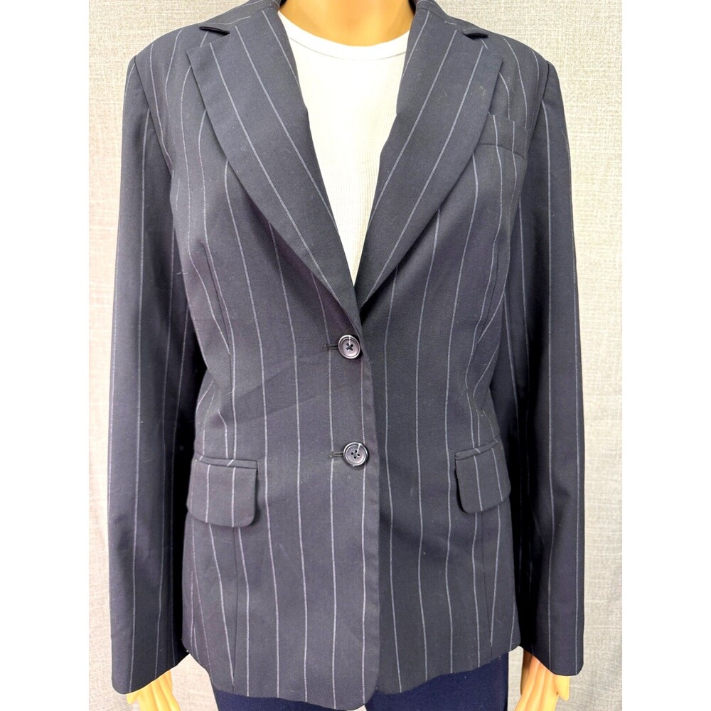 Talbot's Stretch Navy Pinstripe Blazer Women's Size 8